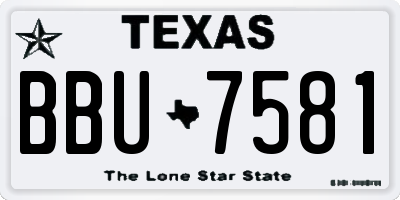 TX license plate BBU7581