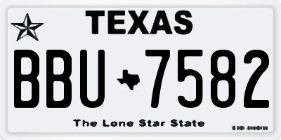 TX license plate BBU7582