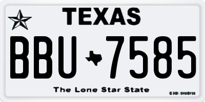 TX license plate BBU7585
