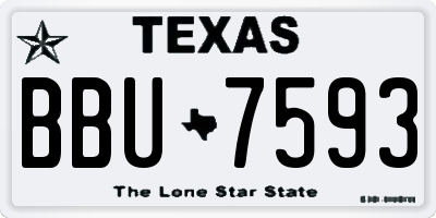 TX license plate BBU7593