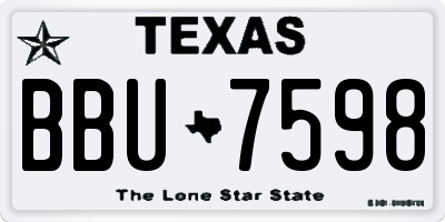 TX license plate BBU7598