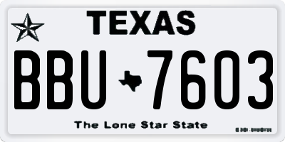 TX license plate BBU7603