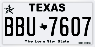 TX license plate BBU7607