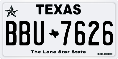 TX license plate BBU7626