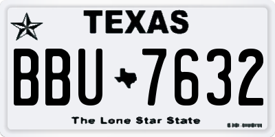 TX license plate BBU7632