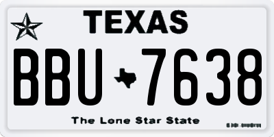 TX license plate BBU7638