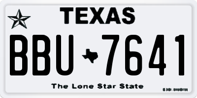 TX license plate BBU7641