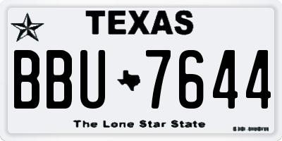 TX license plate BBU7644