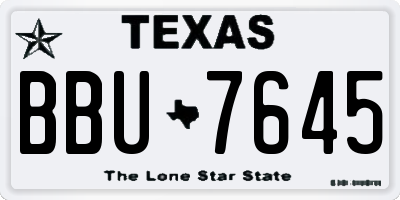 TX license plate BBU7645