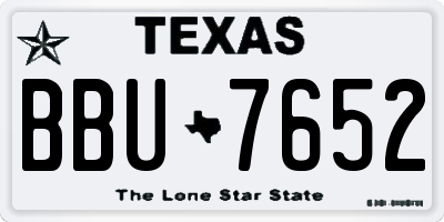 TX license plate BBU7652