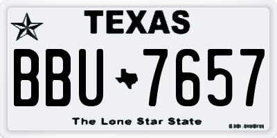 TX license plate BBU7657