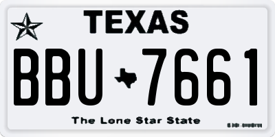 TX license plate BBU7661