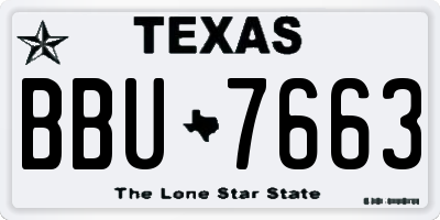 TX license plate BBU7663