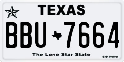 TX license plate BBU7664