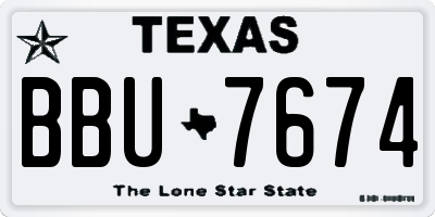 TX license plate BBU7674