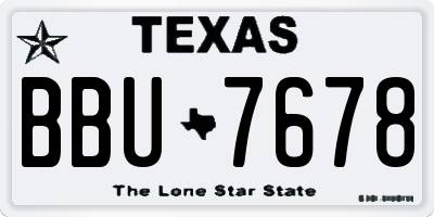 TX license plate BBU7678