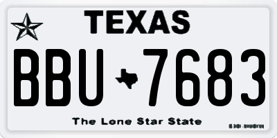 TX license plate BBU7683