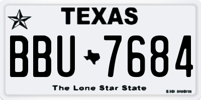 TX license plate BBU7684