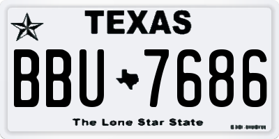 TX license plate BBU7686