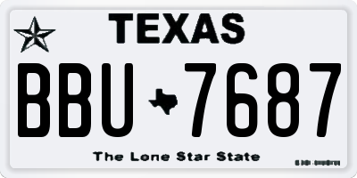 TX license plate BBU7687