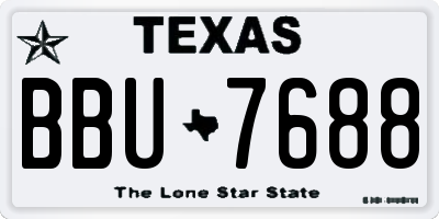 TX license plate BBU7688