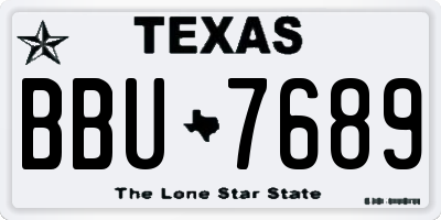 TX license plate BBU7689