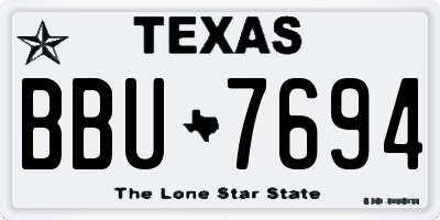 TX license plate BBU7694