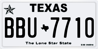 TX license plate BBU7710