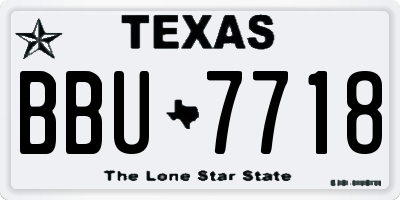 TX license plate BBU7718