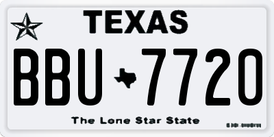 TX license plate BBU7720
