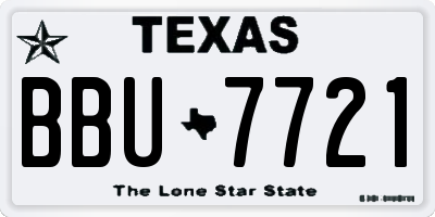 TX license plate BBU7721
