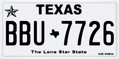 TX license plate BBU7726