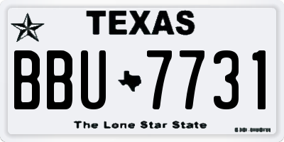 TX license plate BBU7731