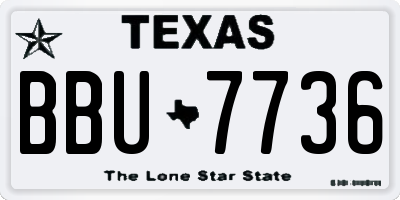 TX license plate BBU7736