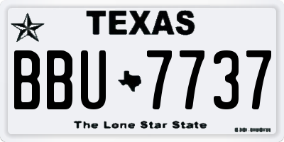 TX license plate BBU7737