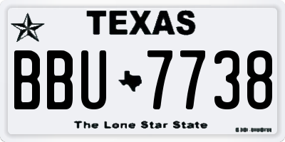 TX license plate BBU7738