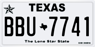 TX license plate BBU7741