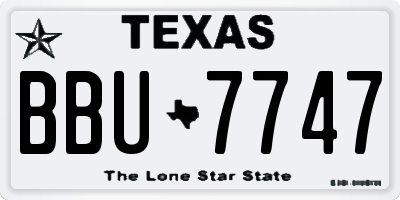 TX license plate BBU7747
