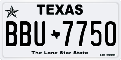 TX license plate BBU7750