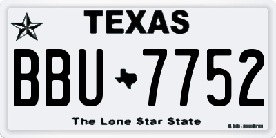 TX license plate BBU7752