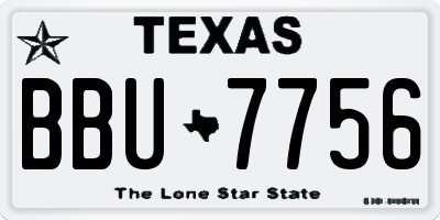 TX license plate BBU7756