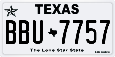 TX license plate BBU7757