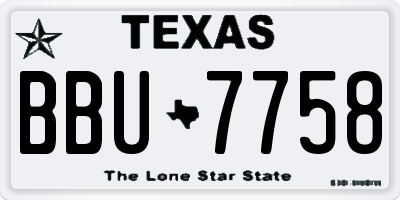 TX license plate BBU7758