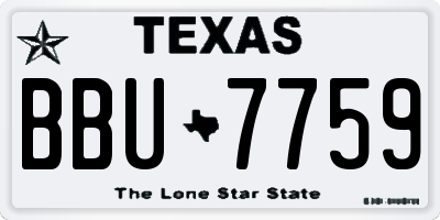 TX license plate BBU7759