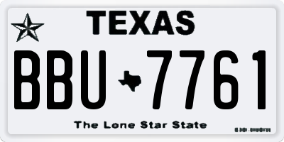 TX license plate BBU7761