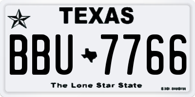 TX license plate BBU7766