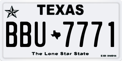 TX license plate BBU7771