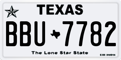 TX license plate BBU7782