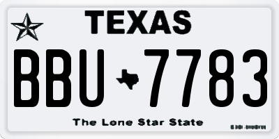 TX license plate BBU7783