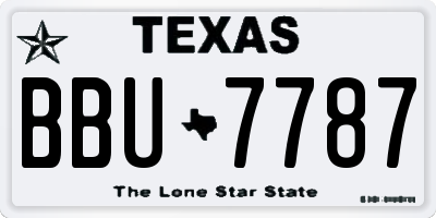 TX license plate BBU7787